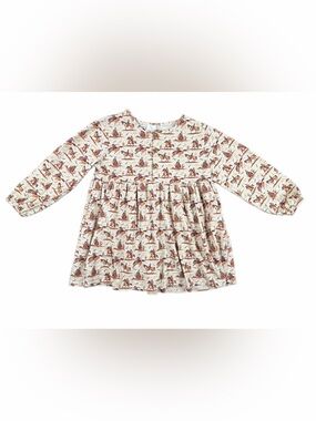 VELVET FAWN Girls Cotton Horse Print Tunic Top- 8